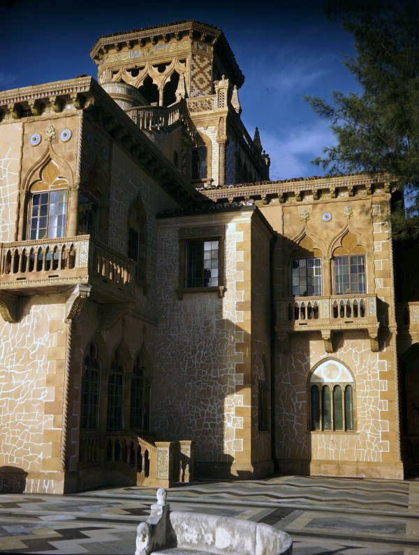 Close-up view of the Ringling Mansion "Ca'd'Zan" in Sarasota, Florida.