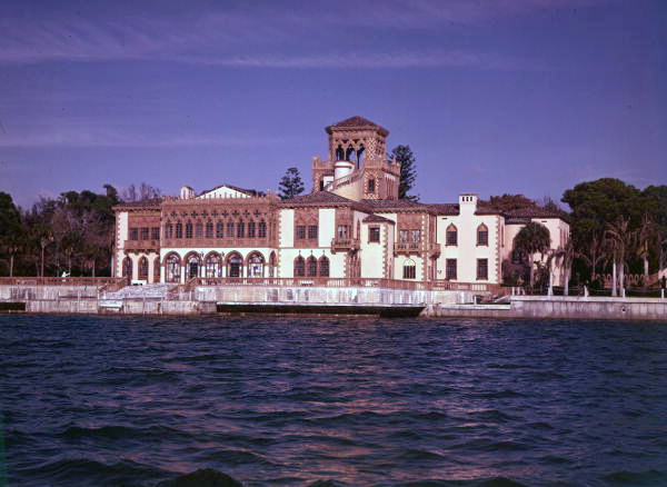 John Ringling residence, Ca'd'Zan, viewed from the bay in Sarasota, Florida.
