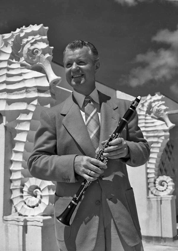 Portrait of band leader Rudy Bundy at the Lido Beach Casino in Sarasota, Florida.