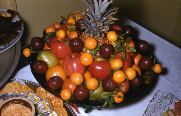 Plate of catered fruit in Sarasota, Florida.