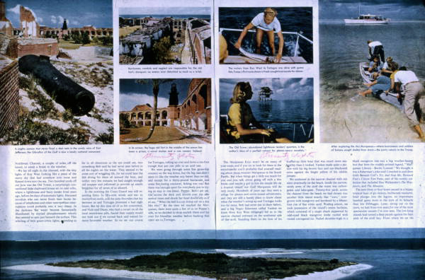 Copy of a magazine article showing various Joe Steinmetz images of the Florida Keys.