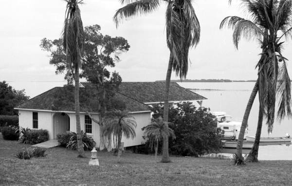 View of the boathouse at the Cabbage Key Inn & Studio.