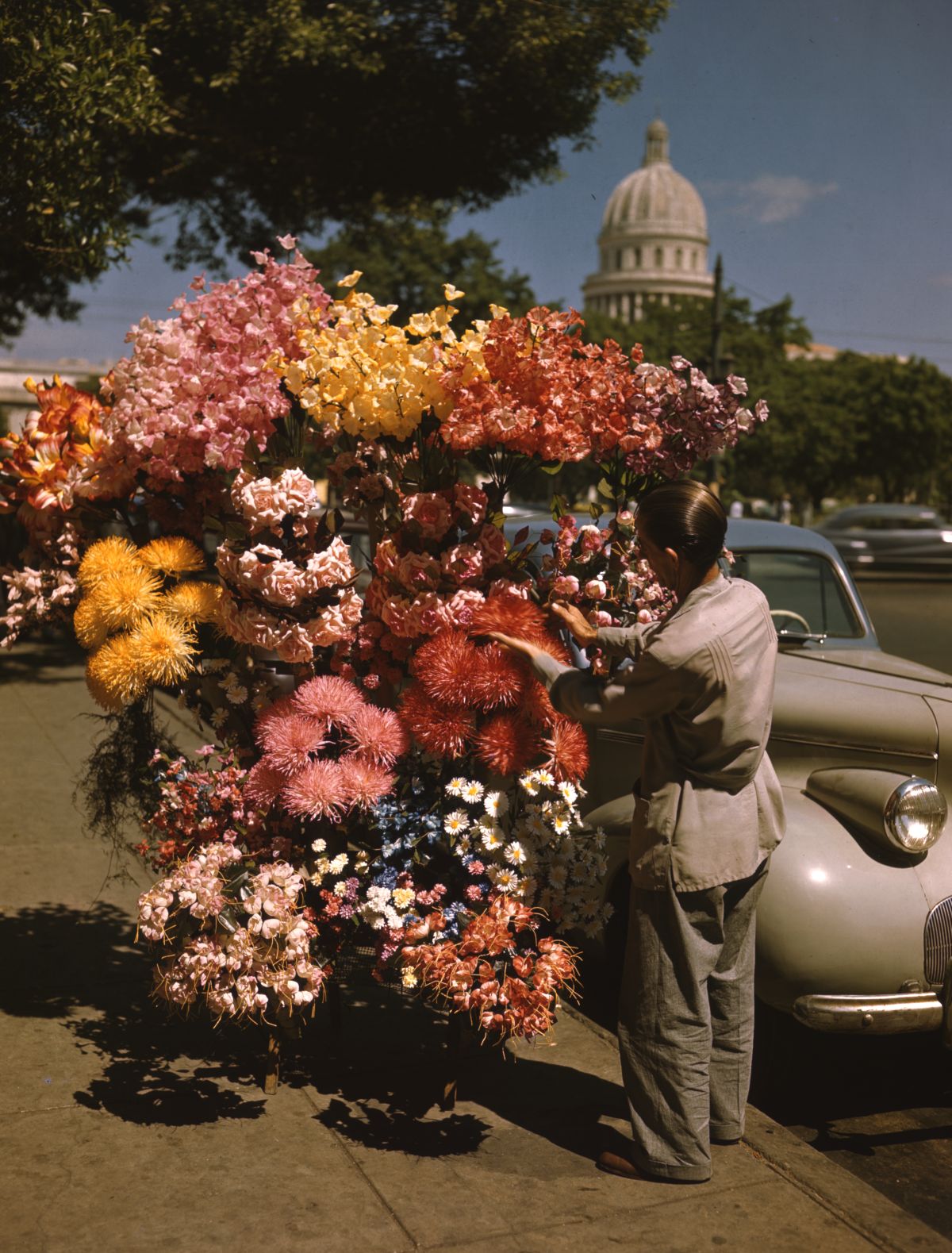 Flower vendor in downtown Havana.
