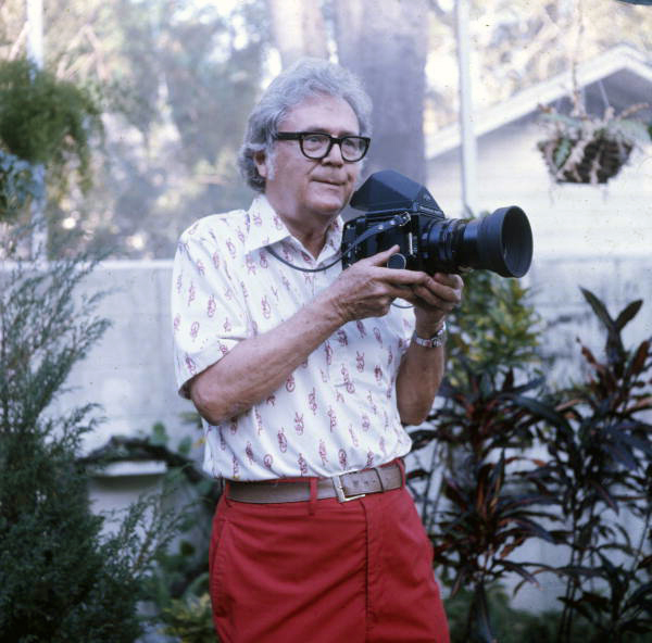 Portrait of commercial photographer Joe Steinmetz in the patio behind his studio in Sarasota, Florida.