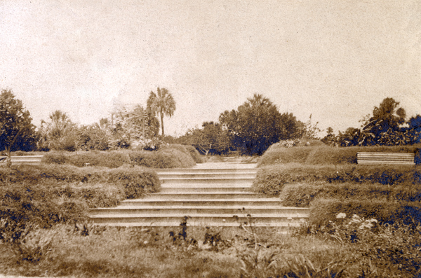 Sunken garden on the property of Koreshan Unity in Estero, Florida.