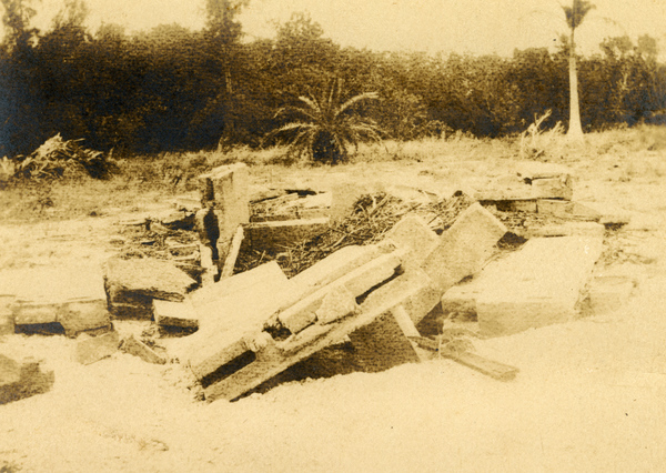 Dr. Teed's mausoleum at Ft. Myers Beach on Estero Island after hurricane.