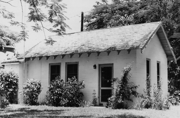 Stone cottage at the Koreshan Unity trailer park in Estero, Florida.