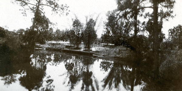 Postcard of Bamboo Landing on the Estero River.