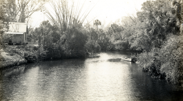 Scenic view of the Estero River near the Koreshan Unity medical cottage.