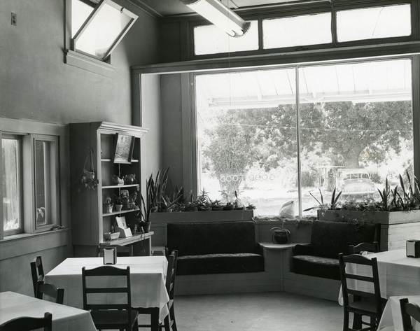 Interior view of Koreshan Unity's Riverview Inn restaurant in Estero, Florida.