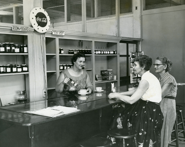Evelyn Horne serving coffee to Billie Parks and Tessie Siegfried at the Riverview Inn restaurant in Estero, Florida.