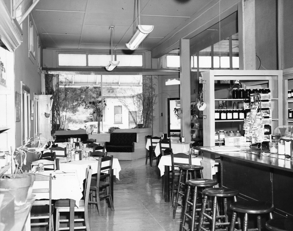 Interior view of Koreshan Unity's Riverview Inn restaurant in Estero, Florida.