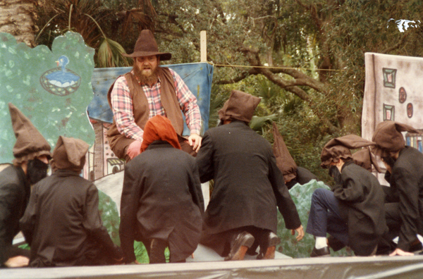 Scene from the Koreshan Unity play "Rip Van Winkle" presented at the Koreshan State Historic Site park during the 1987 Solar Festival.
