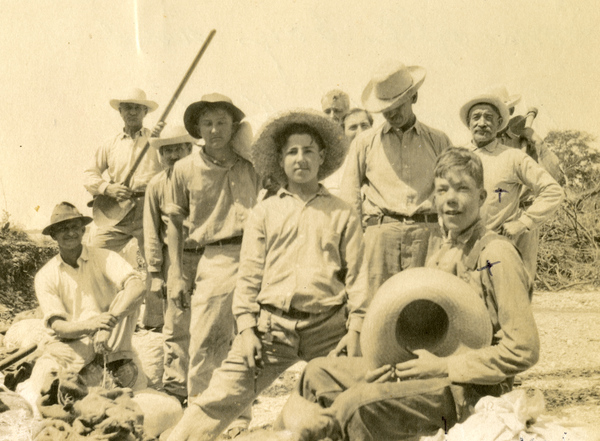 Group portrait of Koreshan men and boys on Mound Key.