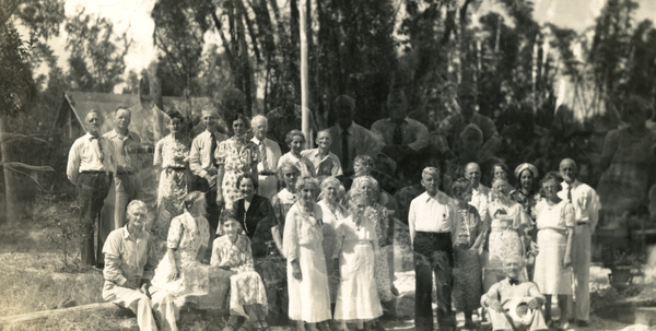 Group portrait of Koreshans in Estero, Florida.