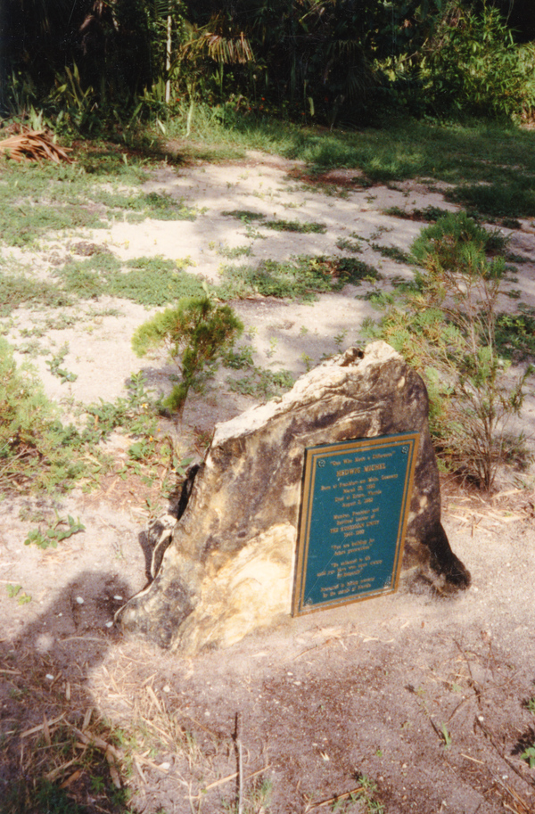 Hedwig Michel's grave by Planetary Court at the Koreshan State Historic Site in Estero, Florida.