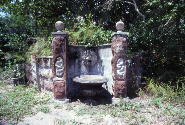 Fountain at the Koreshan State Historic Site in Estero, Florida.