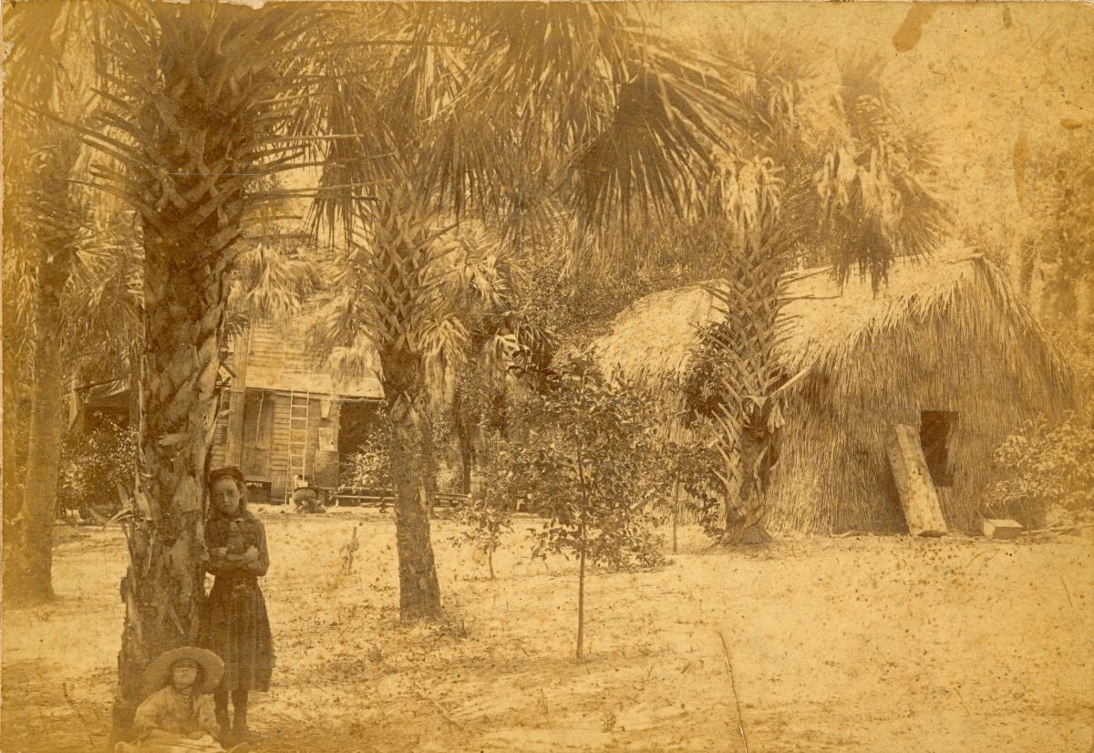Girls on the grounds of Oak Lodge in Brevard County.