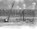 Close-up view showing seaplane hangar under construction near Lake Okeechobee.