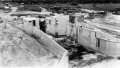 Bird's eye view showing construction of a hydraulic lock near Lake Okeechobee.