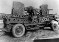 Close-up view of antiaircraft gun near Lake Okeechobee.