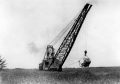 Close-up view of a dragline excavator near Lake Okeechobee.