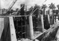 Close-up view showing hydraulic structure being built in the CSF Flood Control District at Lake Okeechobee.