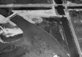 Aerial view overlooking hydraulic structures in the CSF Flood Control District at Twentymile Bend.