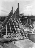 Close-up view of hydraulic structure being constructed in the CSF Flood Control District near Lake Okeechobee.