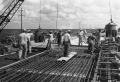 Concrete being poured during construction of hydraulic structure near Lake Okeechobee.