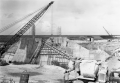 Construction of a hydraulic lock near Lake Okeechobee.
