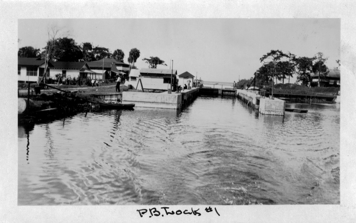 P.B. lock #1 at Canal Point in the Everglades Drainage District.