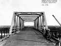 Close-up view showing bridge across Kissimmee River at State Road No. 78 nearing completion.