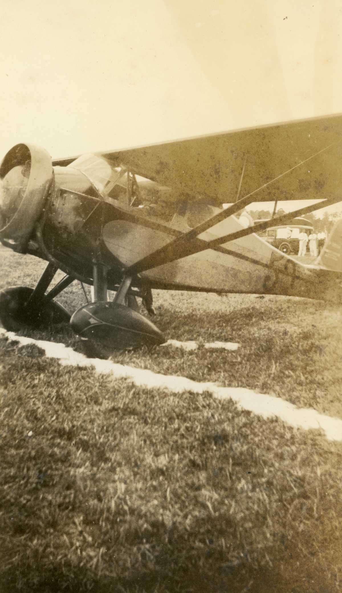 Close-up view of Miss Helen MacCloskey's monocoupe "59" at the Orlando Municipal Airport for the 2nd annual Air Party.