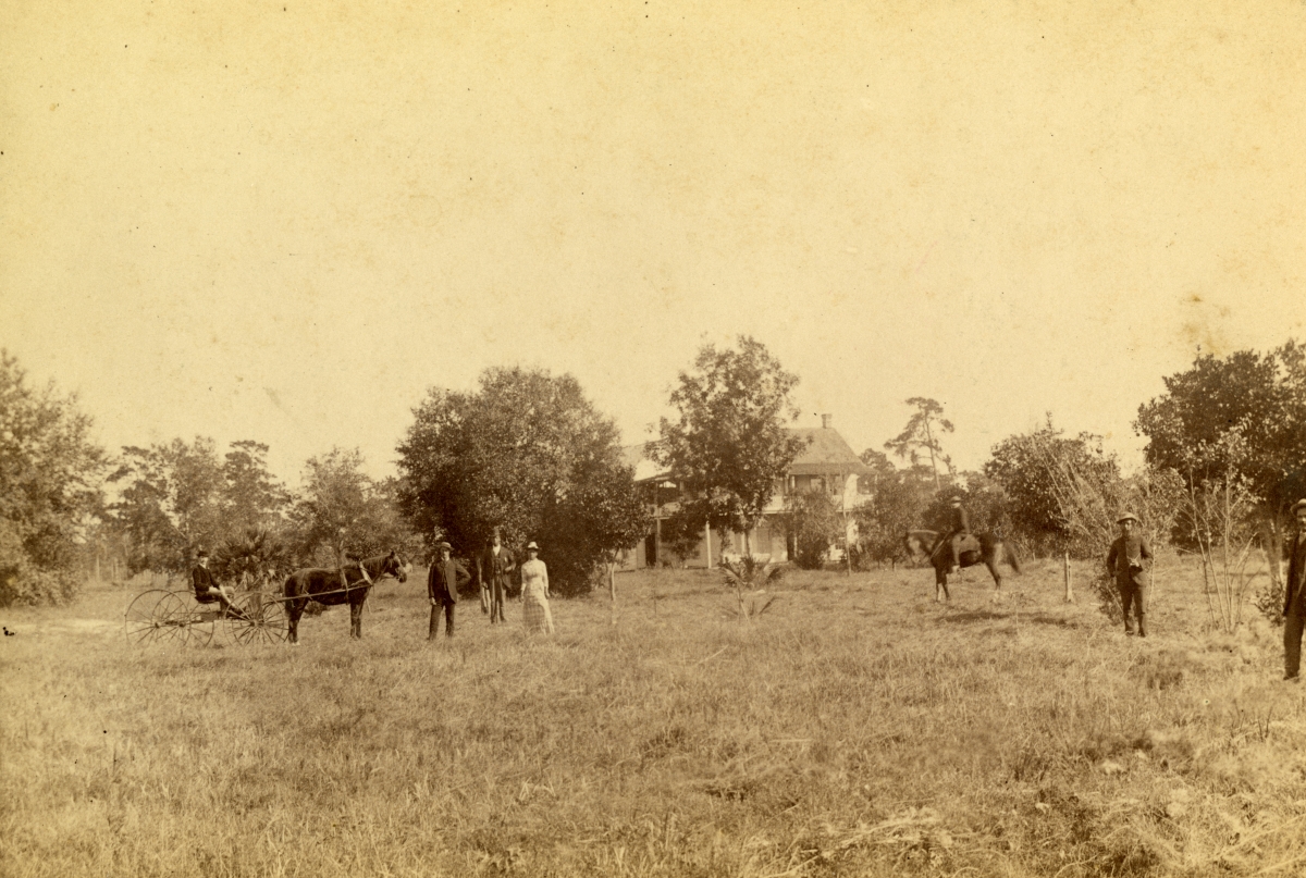Leonard Dakin with family and friends at the Racimo Plantation near Georgetown.