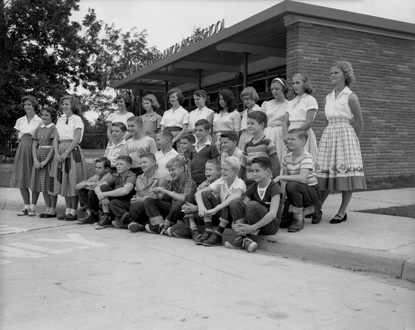 Class portrait outside Elizabeth Cobb Jr. High School in Tallahassee, Florida.