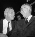 Governor LeRoy Collins, left, with FSU president Gordon Blackwell at a Seminoles football game in Tallahassee.