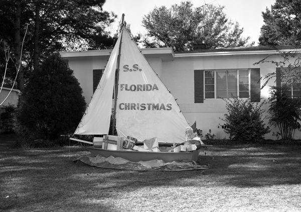 Sailboat Christmas decoration at the home of R.W. Robinson in Tallahassee.