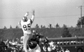 FSU football player #85 Fred Grimes shown during game against Mississippi Southern College.