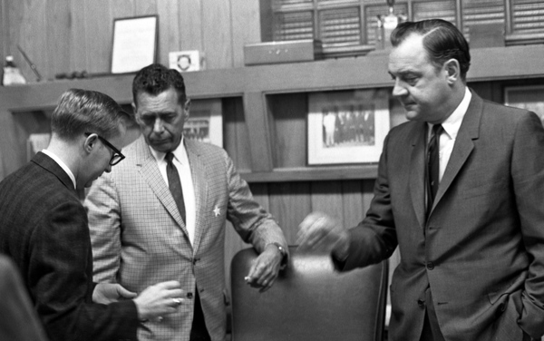 Governor Claude Kirk, right, in Tallahassee with Sheriff Bill Joyce, center, during riots following the assassination of Dr. Martin Luther King, Jr.