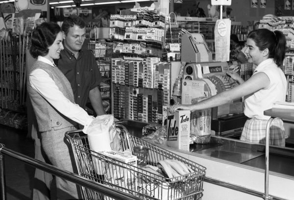 Unidentified newlyweds buying groceries in Tallahassee.