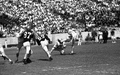 Player kicking the football during FSU "Garnet and Gold" spring game in Tallahassee.