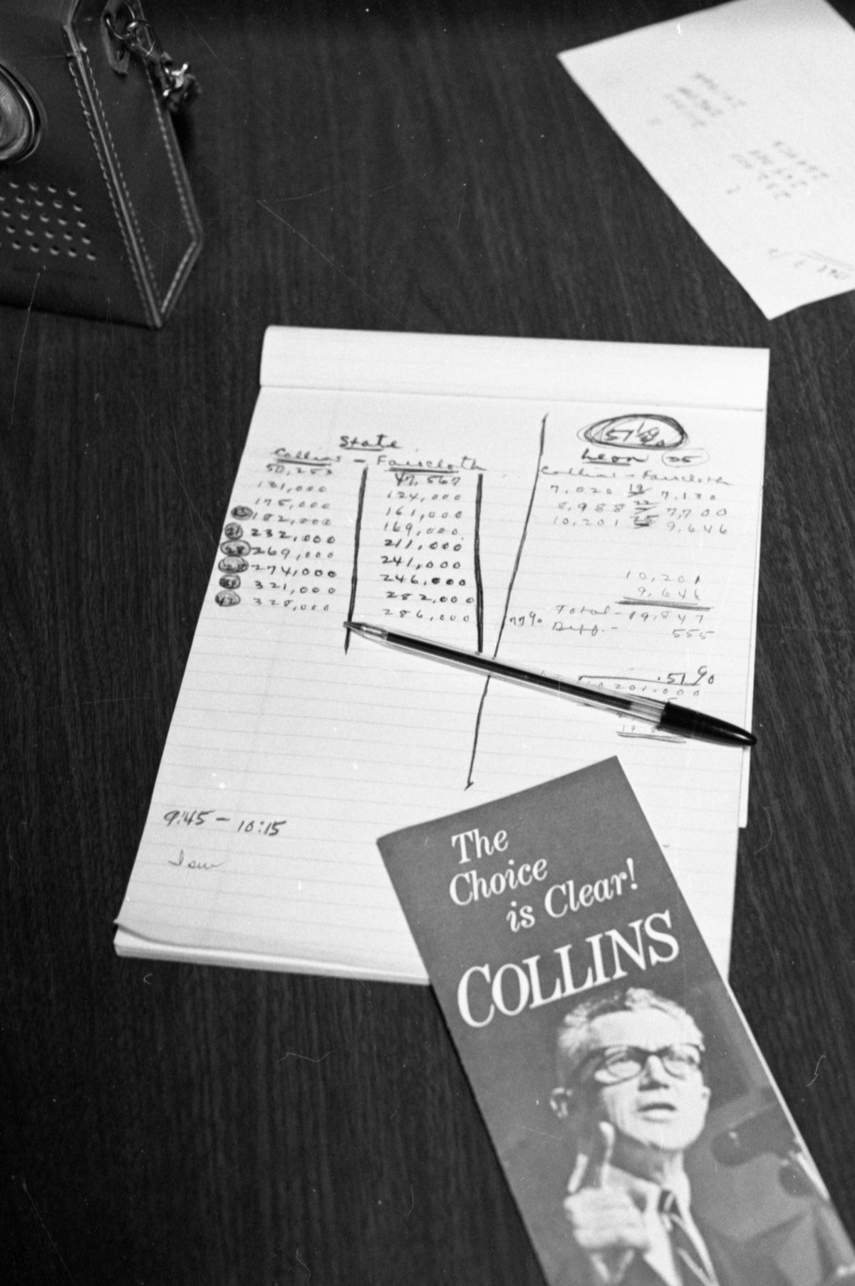 Primary election results at the headquarters of U.S. Senatorial candidate LeRoy Collins in Tallahassee.