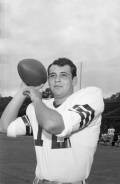Portrait of FSU football quarterback #12 Phil Hiatt in Tallahassee.