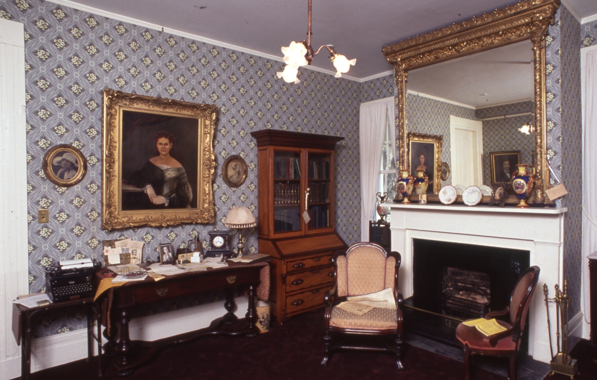Interior view showing study in the Knott House Museum at 301 E. Park Ave. in Tallahassee, Florida.