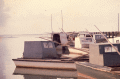 Close-up view of oyster boats docked at St. George Island.