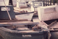 Close-up view of oyster boats docked at St. George Island.