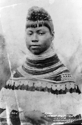 Portrait of Ruby Tigertail, sister of Charlie Tigertail - Chokoloskee, Florida.