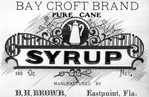 Label for Bay Crost Brand cane syrup