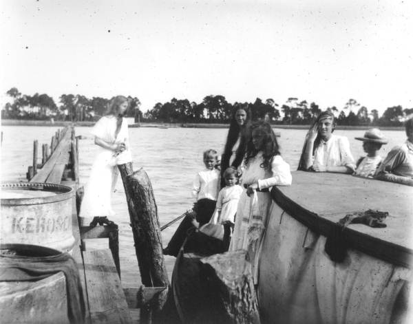 Passengers on a boat.